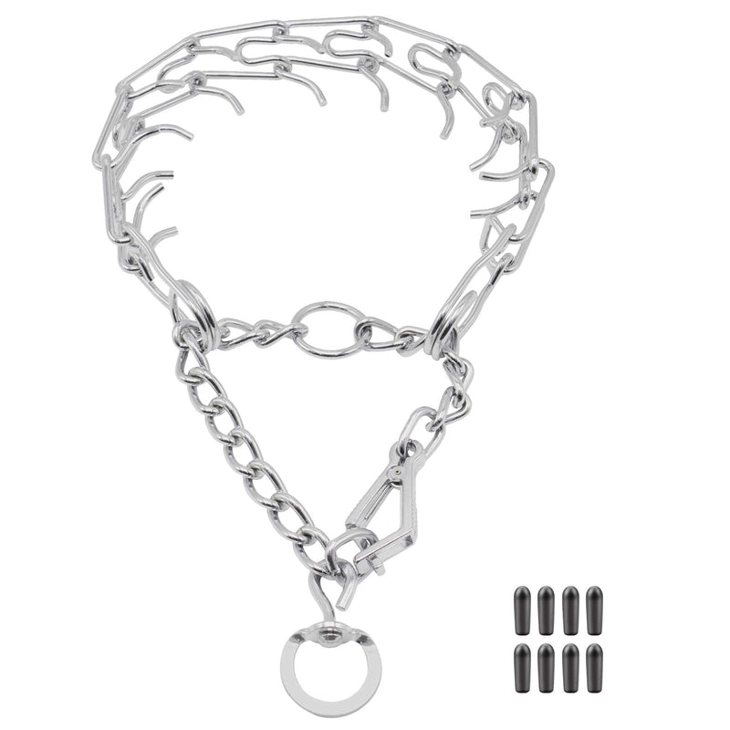 Dog Prong Collar, Ultra-Plus Chrome Plated Training Collar with Quick Release Clip for Dogs, Adjustable Pet Pinch Collar with Silver Plating for Small Medium Large Dogs (XL) Metal XL - PawsPlanet Australia
