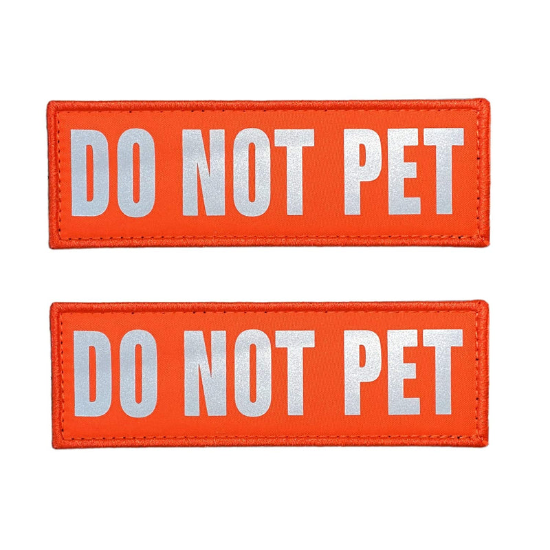 JUJUPUPS Orange Reflective Dog Patches 2 Pack Service Dog,in Training,DO NOT PET,Patches with Hook and Loop for Vests and Harnesses (DO NOT PET, 5x1.5 inch) DO NOT PET - PawsPlanet Australia