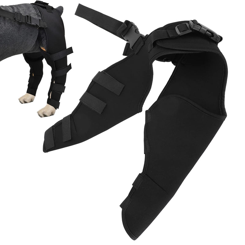 Pet Dog Hind Legs Protector, Adjustable Knee Brace Leg Support Dog Hock Brace Rear Leg Joint Wrap for Dogs Hind Legs Recover(XS-Black) (S-Black) S-Black - PawsPlanet Australia