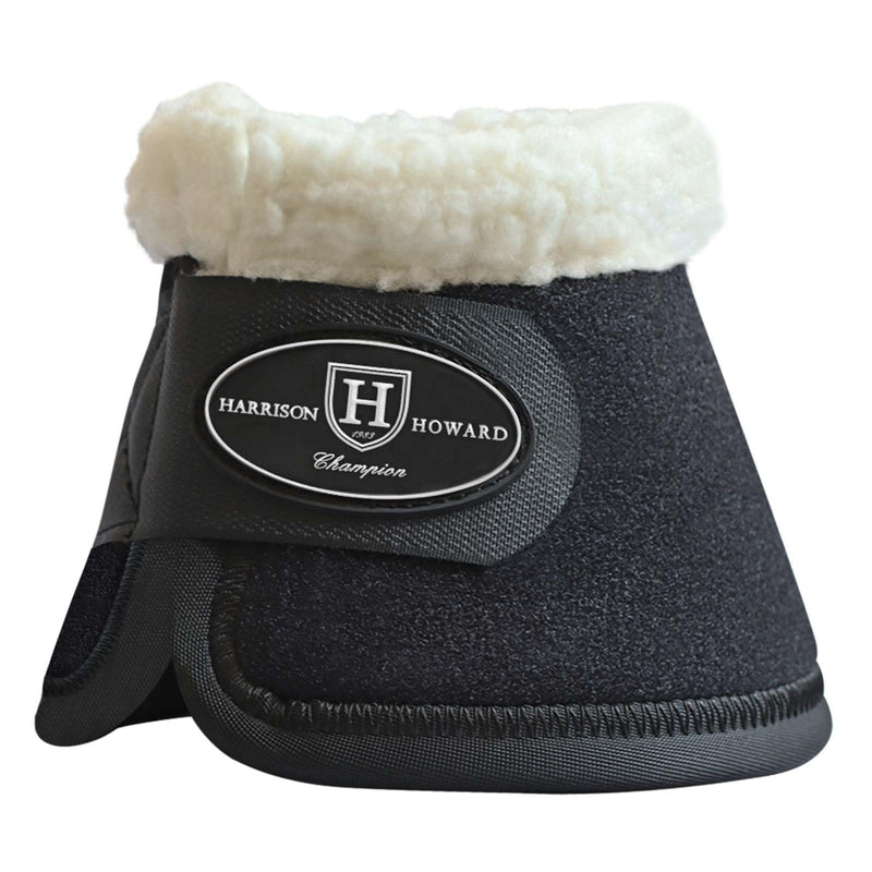 Harrison Howard Bell Boots for Horse Training Hoof Overreach Protection Fleece Lined Bell Boots Extra Full (X-Large) black - PawsPlanet Australia