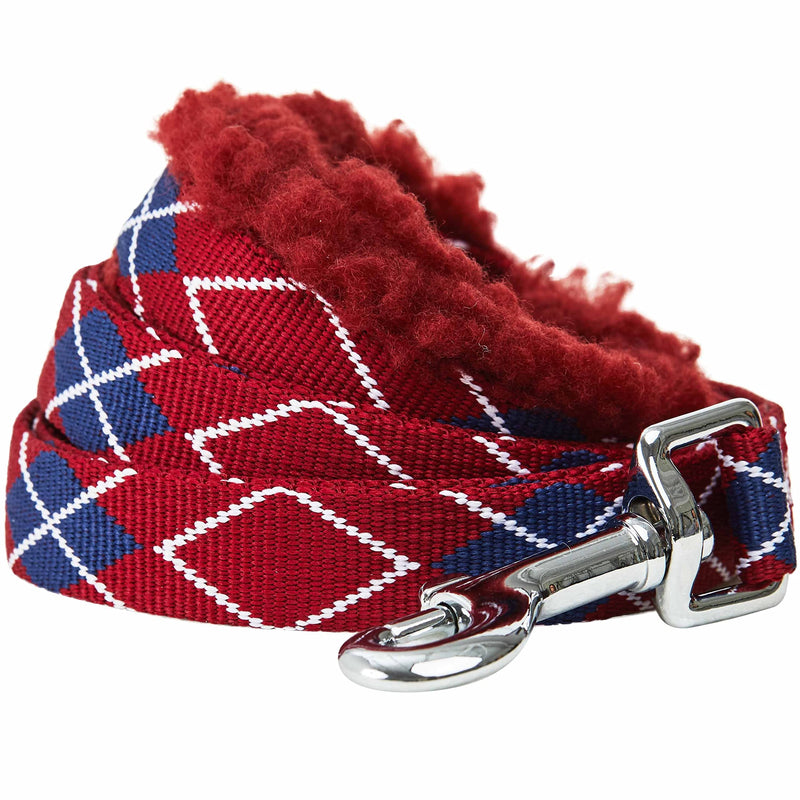 Blueberry Pet Scottish Argyle Fleece Padded Dog Leash with Soft & Comfortable Handle, 4 ft x 1", Merlot Red, Large, Leashes for Dogs 4' * 1" (Pack of 1) - PawsPlanet Australia