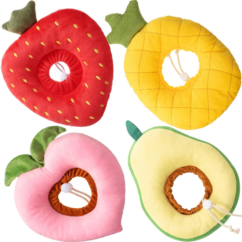 Weewooday 4 Pieces Adjustable Cat Cone Collar Soft Cat Recovery Collar Cute Fruits Cat Elizabeth Padded E Collar Pet Neck Cone Anti Bite Lick Dog Collar with Smooth Texture for Kitten and Cat - PawsPlanet Australia