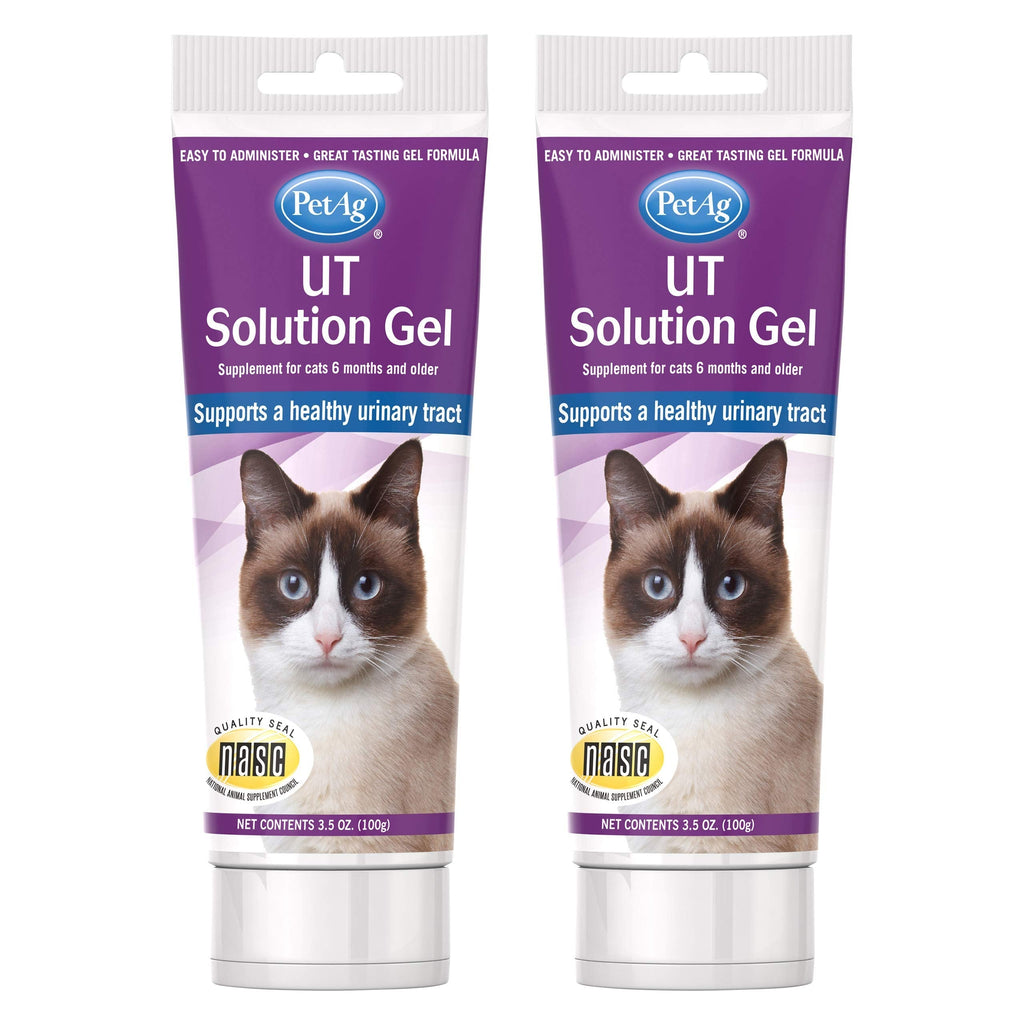 PetAg UT Solution Gel Supplement - Kidney Support for Cats - Contains Cranberry & Vitamin C - 3.5 oz - 2 Pack