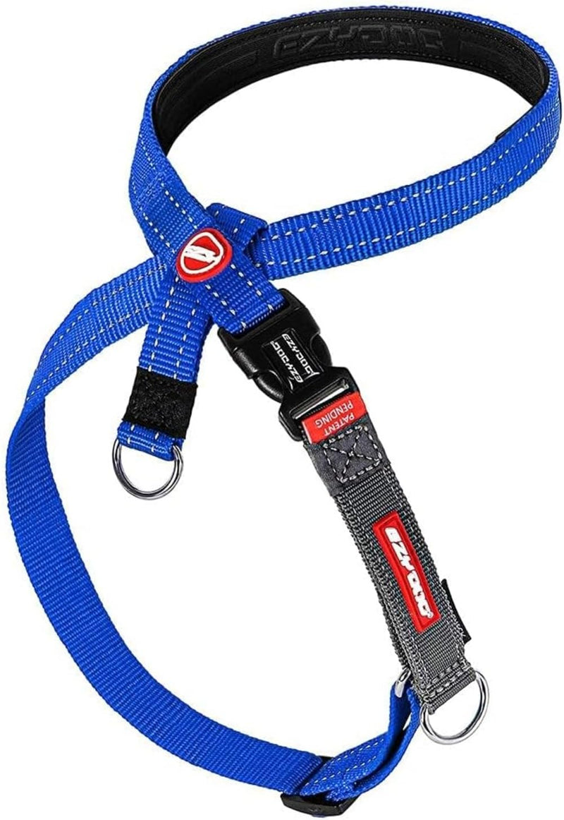 EzyDog Crosscheck No Pull Dog Training Harness – 2-in-1 Escape Proof Reflective Dog Harness for Easy Controlled Walks (XL, Blue) XL - PawsPlanet Australia