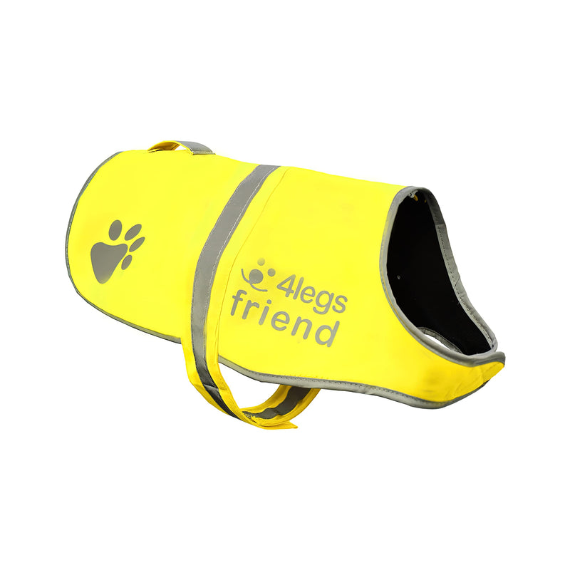 Safety Yellow Reflective Lightweight Fleece Vest with Leash Hole 5 Sizes - High Visibility Coat for Outdoor Activity Day and Night, Keep Your Dog Visible, Safe from Cars & Hunting Accidents Small