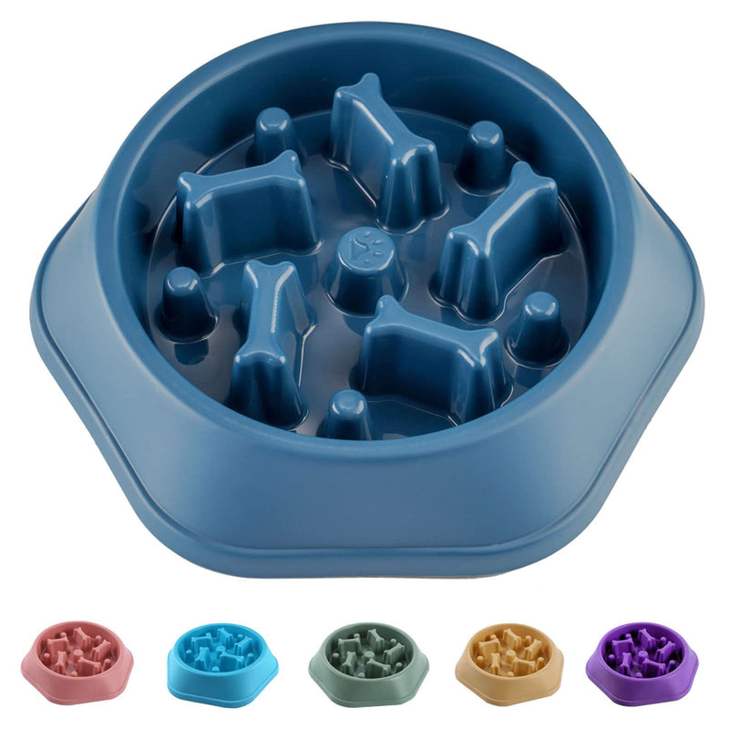 CAISHOW Slow Feeder Dog Bowl Anti Gulping Healthy Eating Interactive Bloat Stop Fun Alternative Non Slip Dog Slow Food Feeding Pet Bowl Slow Eating Healthy Design for Small Medium Size Dogs B.Blue - PawsPlanet Australia