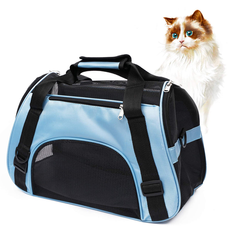 Pet Carrier Soft-Sided Carriers for Cat Carriers Dog Carrier for Small Medium Cats Dogs Puppies Pet Carrier Airline Approved Cat Dog Pet Travel Carrier (Small, Blue) Small-Blue