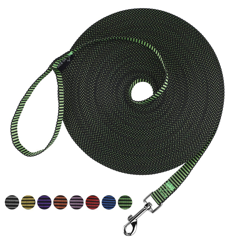 Hi Kiss Dog/Puppy Obedience Recall Training Agility Lead - 15ft 20ft 30ft 50ft 100ft Training Leash - Great for Training, Play, Camping, or Backyard(100ft,Black_Green) 100 Feet S4.black_green - PawsPlanet Australia