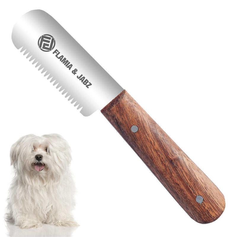 Professional Stripping Knife, Right handed, 3 inch blade (Stainless Steel) (Coarse, Rosewood) Coarse Natural wood - PawsPlanet Australia