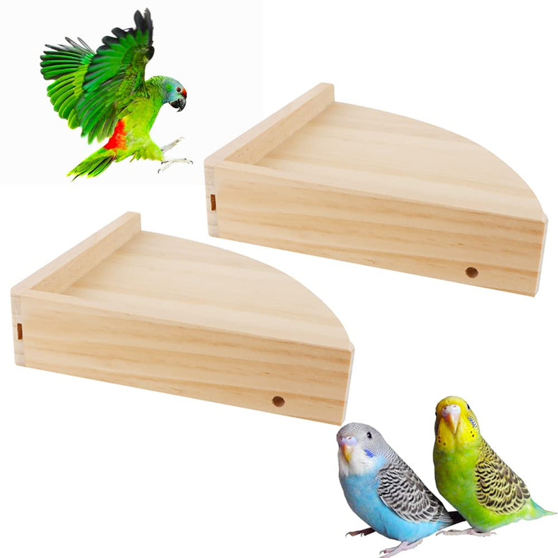 2 Pack Bird Wooden Perch Stand Platform Rack Rest Stand Toy for Bird Parrot Parakeet Conure African Greys Cockatoo Budgies Macaw Lovebird Finch Canary Hamster Gerbil Rat Mouse Cage Shelf Toy - PawsPlanet Australia