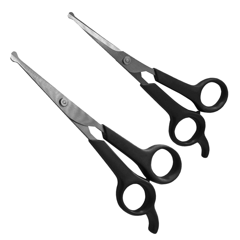 Dog Grooming Scissors Set – Rounded Tip Pet Grooming Shears for Safe Facial and Body Trims – Sharp, Stainless Steel Blades for Smooth Cutting – 2-Pack Pet Grooming Scissors for Dogs and Cats - PawsPlanet Australia