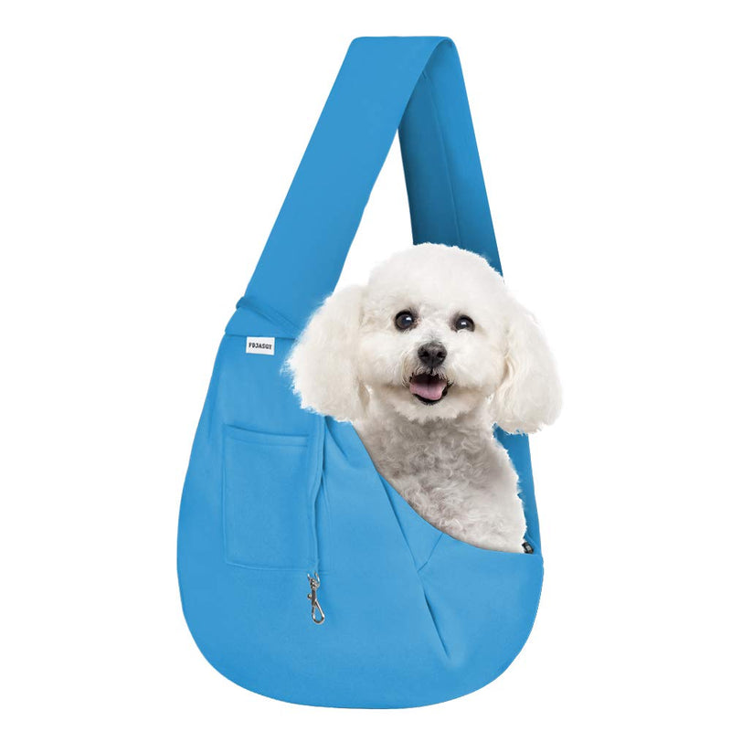 FDJASGY Small Pet Sling Carrier-Hands Free Reversible Pet Papoose Bag Tote Bag with a Pocket Safety Belt Dog Cat for Outdoor Travel DeepSkyBlue(Unadjustable One Size - PawsPlanet Australia