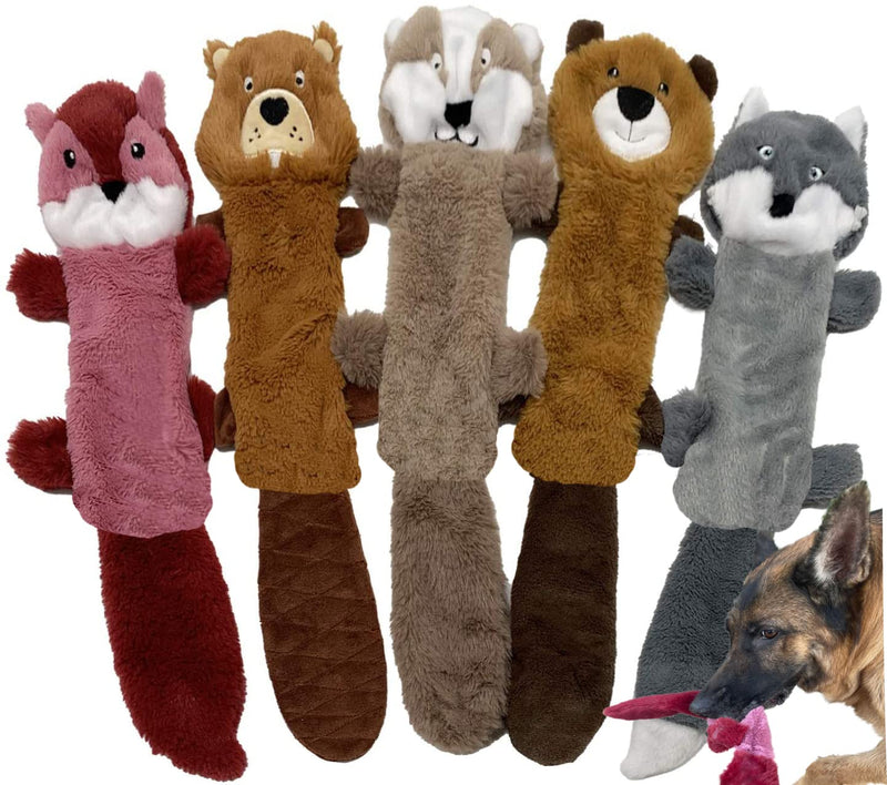Jalousie 5 Pack Stuffingless Dog Squeaky Toys Dog Toy w/Durable Liner No Stuffing Dog Toy - Dog Toys Crinkle Paper Squeaker Toy for Medium Large Dogs (5 Pack - Color 4 - Squeaky) 5 Pack - Color 4 - Squeaky - PawsPlanet Australia