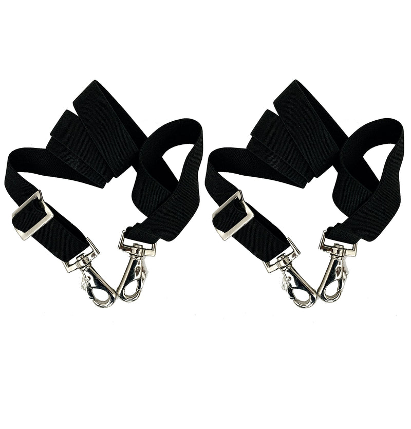 Majestic Ally Pack of 2 Adjustable Length Horse Blanket Sheet Replacement Elastic Leg Strap with Double Swivel Snaps Black - PawsPlanet Australia