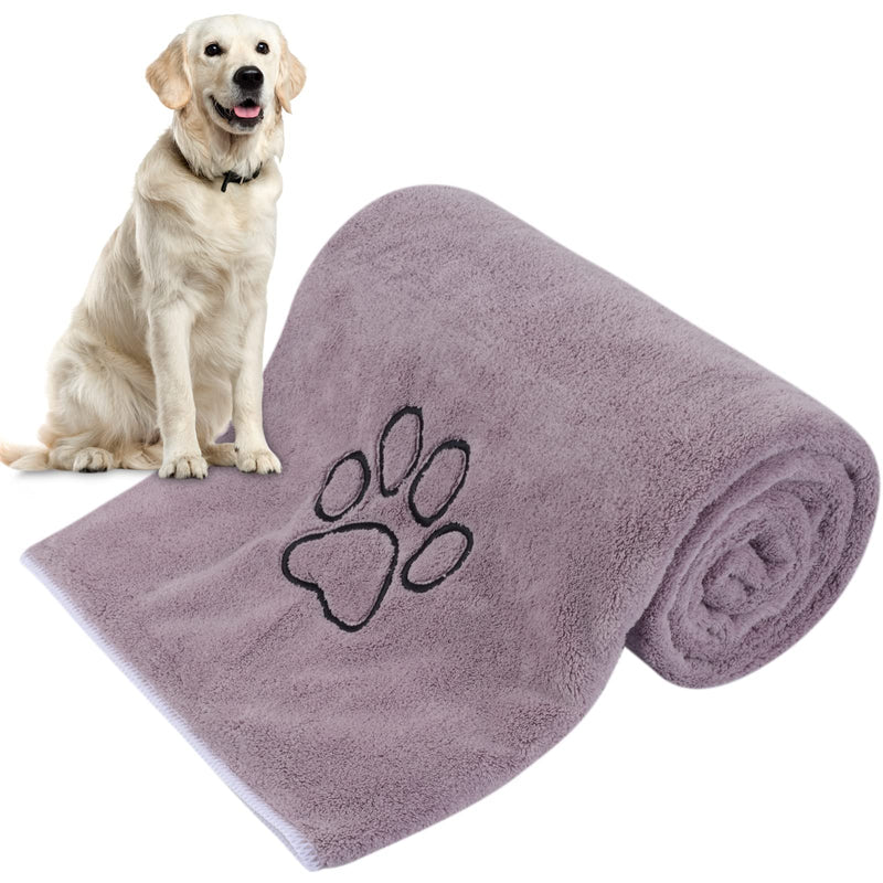 KinHwa Dog Towel Super Absorbent Pet Bath Towel Microfiber Dog Drying Towel for Small, Medium, Large Dogs and Cats 30inch x 50inch Purple 30inchx50inch - PawsPlanet Australia
