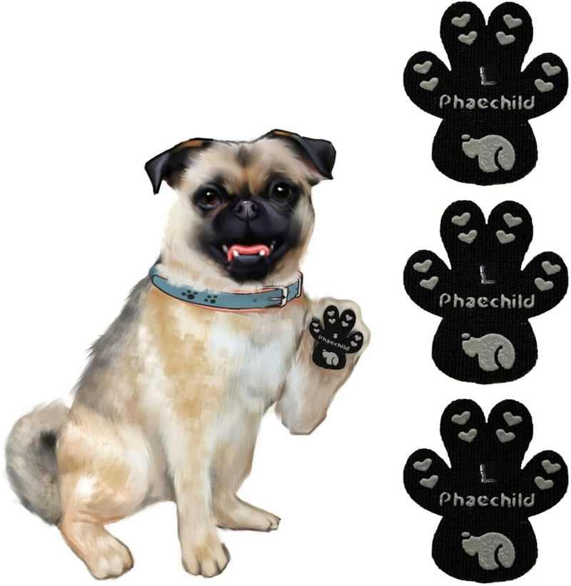 Dog Paw Protector Non-Slip Gripper Traction Pads,Walk Assistant for Senior Dogs,Foot Stickers for Hardwood Floors,Dog Shoes Booties Socks Replacement,6 Sets (24 pcs) L Black Black-24 Pads L-1.9*1.6 inch (L*W) - PawsPlanet Australia