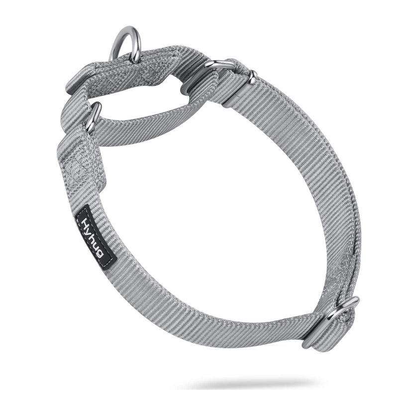 Hyhug Pets Premium Upgraded Heavy Duty Nylon Anti-Escape Martingale Collar for Boy and Girl Dogs Comfy and Safe - Professional Training, Daily Use Walking. Medium Sleet Gray - PawsPlanet Australia