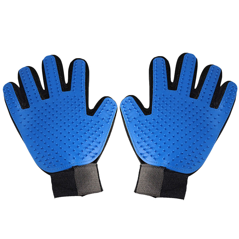 Pet Grooming Gloves for Dogs & Cats – 255 Silicone Bristles for Deep & Gentle Deshedding – Machine Washable w/Velcro Straps – One-Size Pair of Pet Hair Removal Glove for Long & Short Hair