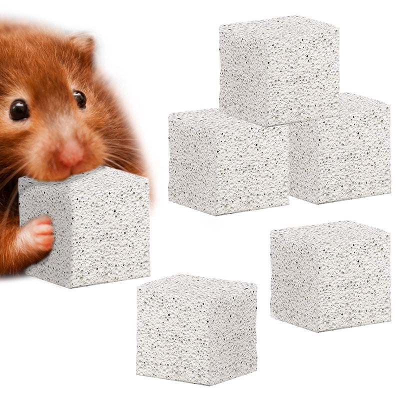 Meric CoCoo Grinding Stone for Small Pets, 1.6"x1.6"x1.6" Lava Rocks, Trims Pet Teeth, Smooths Claws, Adds Calcium to Diet, Chew Toys for Rabbits, Chinchillas, Hamsters & Guinea Pigs, 6pcs per Pack 6 Pieces - PawsPlanet Australia