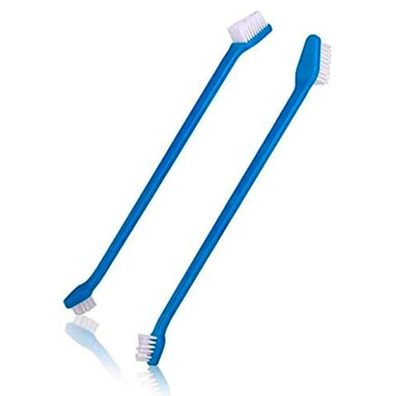 Dog Toothbrush Set, Professional Dog and Cat Grooming Supplies, Best Soft Bristle Toothbrush, Pack of 2 Double Sided Toothbrushes for Large and Small Dog Teeth - PawsPlanet Australia