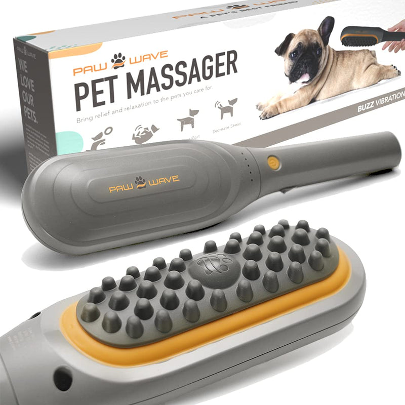 Buzz Therapeutic Brush Vibration Pet Massager for Dogs and Cats Designed to Help Soothe Tension, Increase Circulation and Relieve Tight Muscles - PawsPlanet Australia