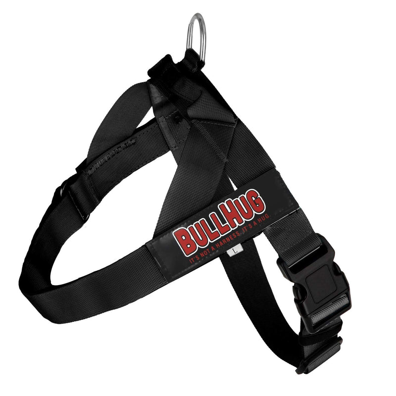 BULLHUG Adjustable Dog Harness– No Pull, No Choke – for English Bulldogs, French Bulldogs, Pugs & Broad-Chested Breeds – Easy, Safe Walks (Black, Medium) BLACK Medium - (Neck: 17" - 20" Chest: 25" - 30") - PawsPlanet Australia