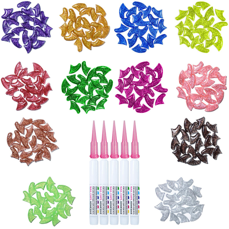 10x Colors / 100 pcs Cat Nail Caps | Cat Claw Covers with Adhesives and Applicators | Beta (M) Medium - PawsPlanet Australia