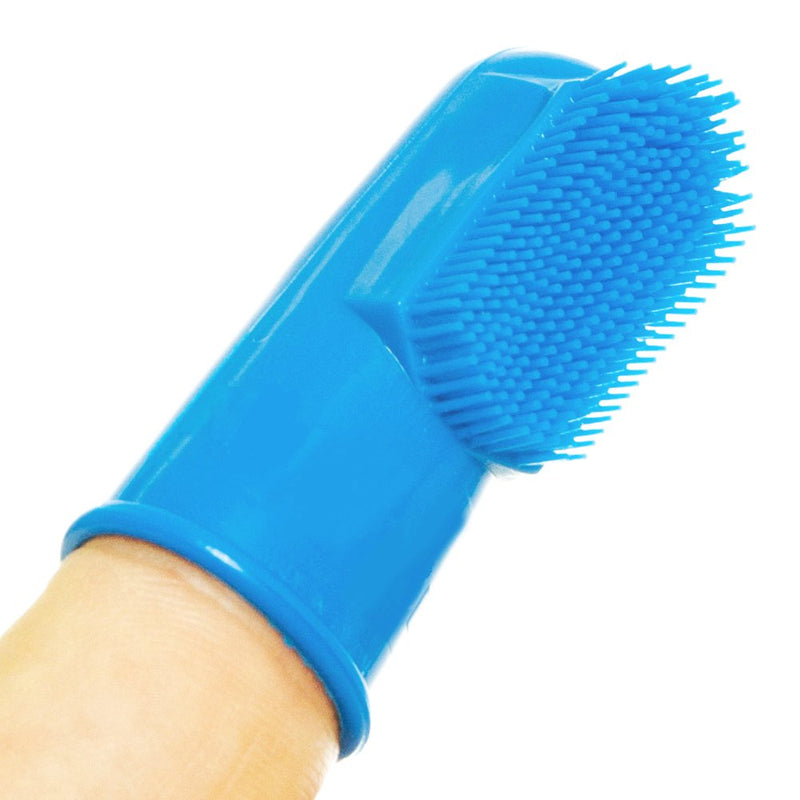 Pet Republique Dog Finger Toothbrush Set of 3 - Dental Hygiene Brushes for Small to Large Dogs, Cats, and Most Pets - Small Size Finger Opening Blue 3 Count (Pack of 1) - PawsPlanet Australia