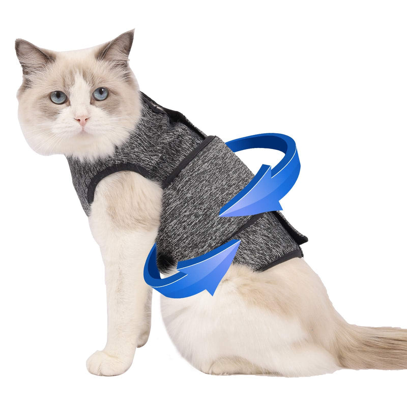 Coppthinktu Cat Anxiety Jacket, Anxiety Vest for Cats, Cat Anti Anxiety Vest, Shirt for Cat, Cats Calming Wrap Vet Recommended Calming Solution Vest for Fireworks, Travel, Separation Large Grey - PawsPlanet Australia