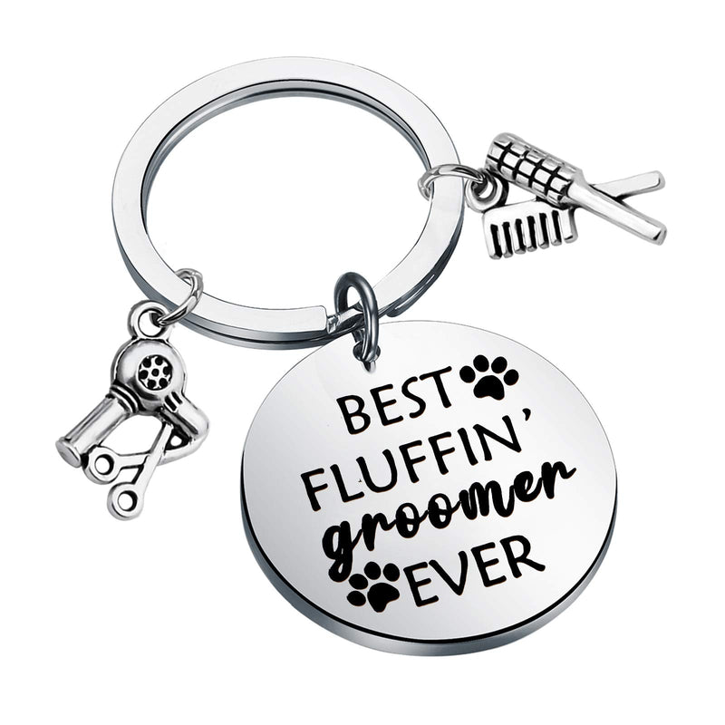 Dog Groomer Jewelry Dog Groomer Gift Dog Grooming Jewelry Pet Groomer Gift Best Fluffin' Groomer Ever Keychain - PawsPlanet Australia