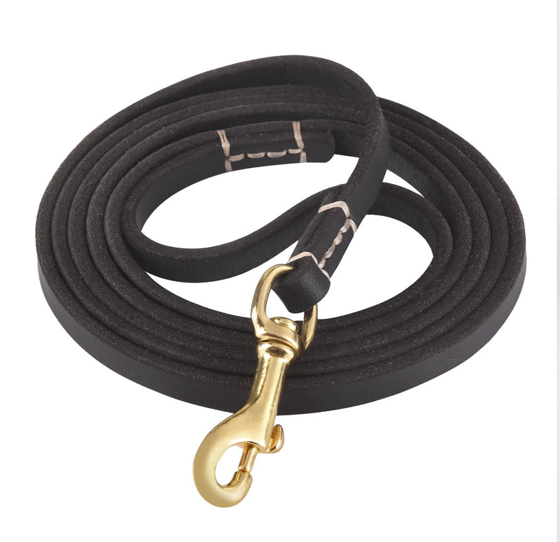 4FT / 5FT / 6FT Geninue Leather Leash for Small to Medium Dogs Training and Walking - Color Black/Brown 6 FT - PawsPlanet Australia