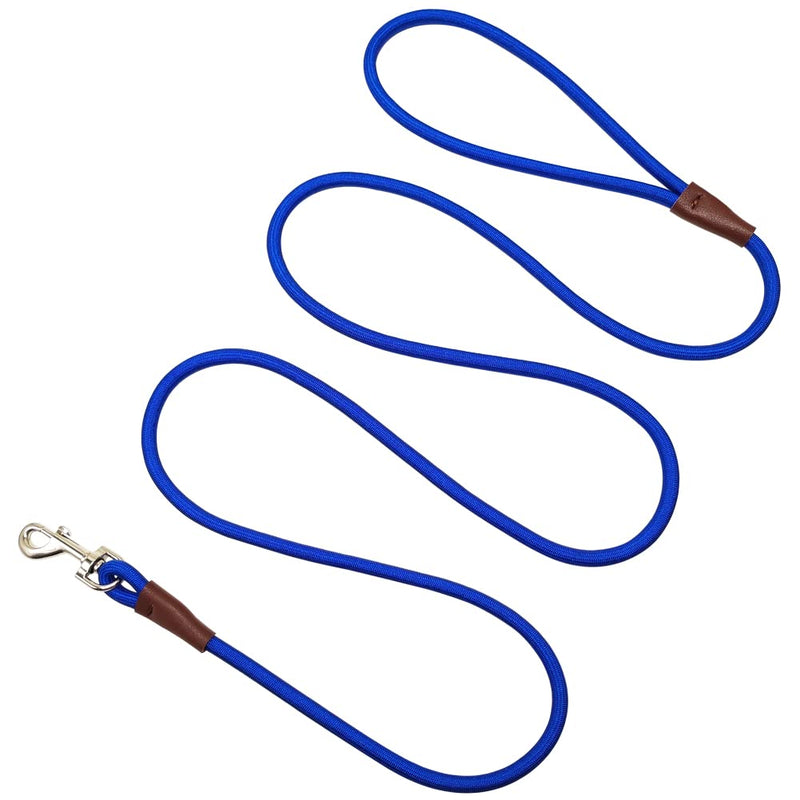 Small Dog Leash, 1/4" by 6/8/10 FT Lightweight Strong Nylon Rope Leash, Bright Classic Lead for Small Pets/Puppy/Cat (10ft, Dark Blue) 1/4" x 10' - PawsPlanet Australia