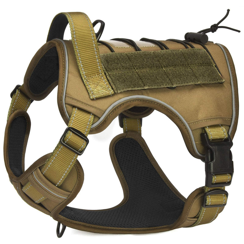 CBBPET Tactical Dog Harness for Small Medium Large Dogs No Pull Adjustable Harness Training Easy Control Pet Vest,Reflective Working Training (L(Neck 20-30, Chest 22-41)) L(Neck 20 - 30, Chest 22 - 41) - PawsPlanet Australia