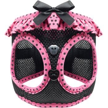 Doggie Design No Choke Dog Harness - Simple Step-in and Go Dog Vest for Small, Medium, and Large Breeds - Breathable Mesh Polyester Pet Harness - Hot Pink and Black Polka Dot - M - PawsPlanet Australia