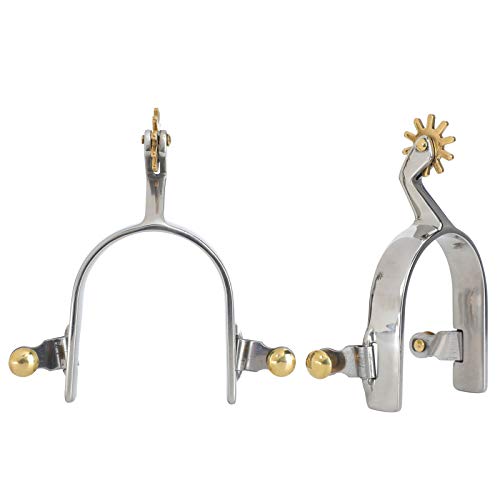 Zerodis Horse Spurs, 1Pair Stainless Steel Western Cowboy Spurs Exquisite Gear Spurs Equestrian Gear Accessories - PawsPlanet Australia