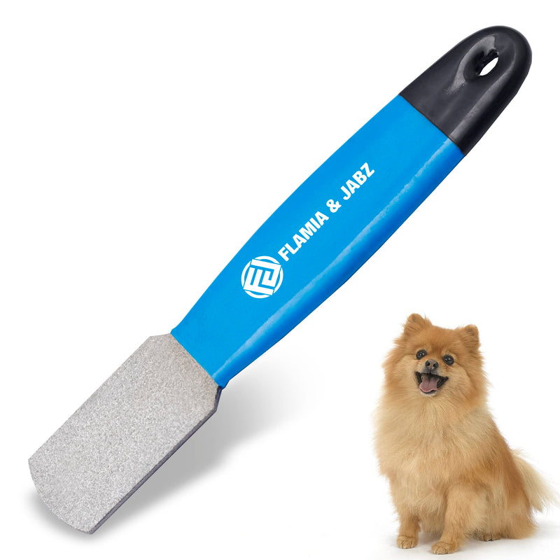 FLAMIA & JABZ Stripping Metal Stone Diamond Edged for Dogs, Cats & Pets with Plastic Grip (Fine) Fine Diamond Stone - PawsPlanet Australia