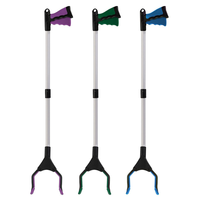 TOPZEA 3 Pack Grabber Reacher Tool for Elderly, 32 Inch Foldable Trash Pick Up Stick Grabbers Picker Upper, Long Claw Grabber Pickup Tool for Garbage, Mobility Aid Reaching Assist Tool, Garden Gripper - PawsPlanet Australia