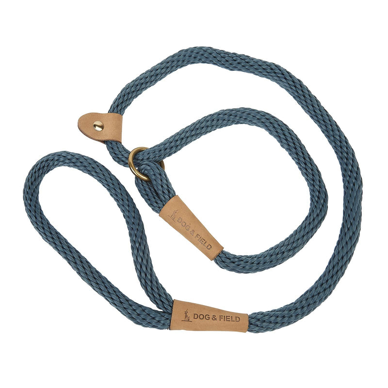 Dog & Field Lux Woven Slip Leash - Teal. 4ft Slip Leash for Dogs, Soft Braided Rope Dog Lead with Brass Fittings & Leather Bindings. Training Lead for Dogs, No Collar Or Harness Needed, One Size - PawsPlanet Australia