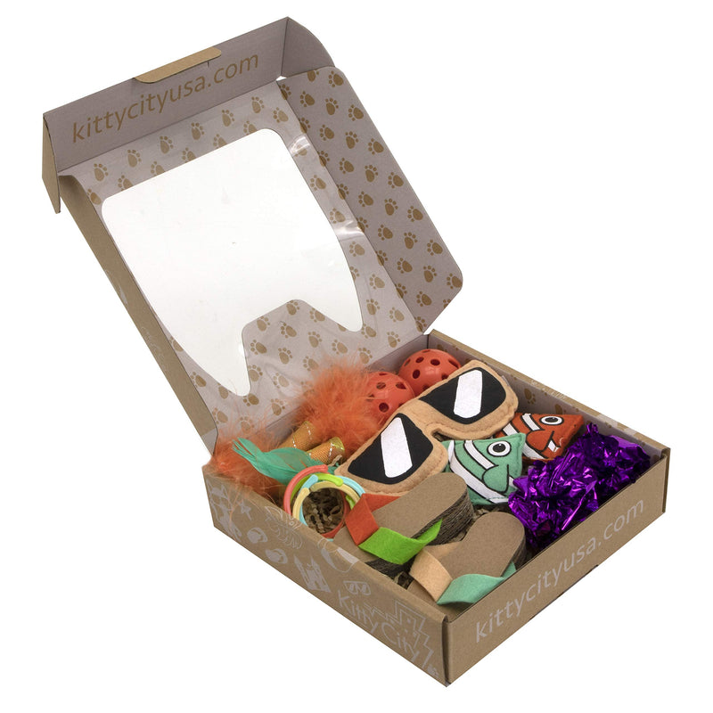 Kitty City Basic Cat Toy Box, Brown - PawsPlanet Australia