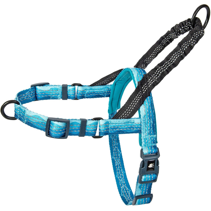 Leash Boss No Pull Dog Harness, Easy Walk for Small, Medium, and Large Pets, Reflective with Rear and Front Clip Attachment (Wave Pattern, Large) Blue - Wave - PawsPlanet Australia