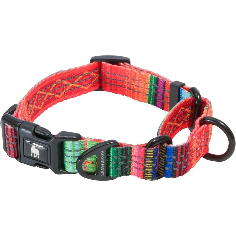 Leash Boss Martingale Collar for Dogs | Reflective Nylon Dog Collar for Large Dogs, Medium and Small Dogs | No Pull Pet Training Collar | Quick Release Buckle, Adjustable Pet Collar Medium-Large (16-19" Neck x 1" Wide) Orange - Blanket - PawsPlanet Australia
