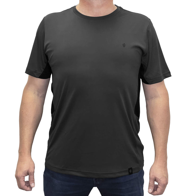 Barber Strong The Barber Tech Tee, Men's Grey, Hair Repellent, Ultra Lightweight T-Shirt with Breathable Vented Side Panels, Moisture-Wicking 4-Way Stretch Fabric, Size 3XL, Great for Pet Grooming Small - PawsPlanet Australia