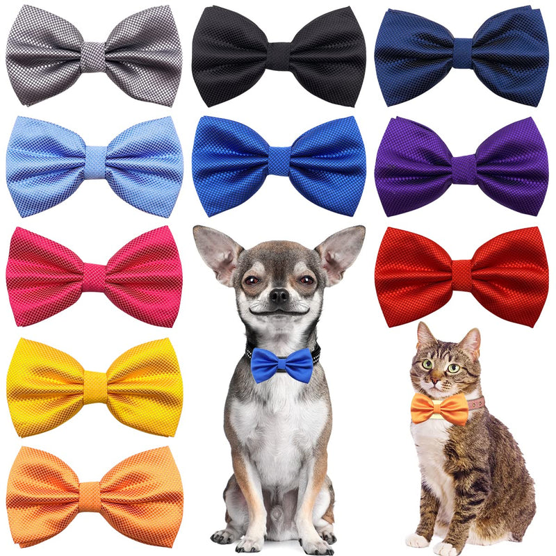 PET SHOW 10pcs 2.5”X4.5” Large Dogs Collar Attachment Bow Ties Embellishment Girls Boys Medium Dog Puppies Cats Collar Charms Accessories Bulk Slides Bowties for Birthday Wedding Parties 10pcs Bowties - PawsPlanet Australia