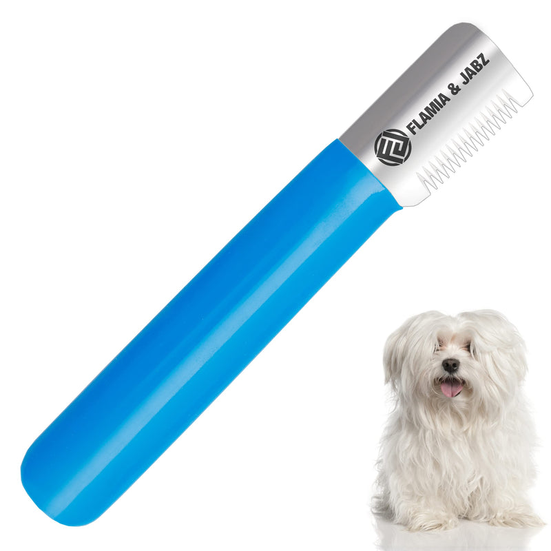 FLAMIA & JABZ Stripping Knife for Dogs, Right Handed, Stainless Steel with Plastic Grip (Medium) Medium - PawsPlanet Australia
