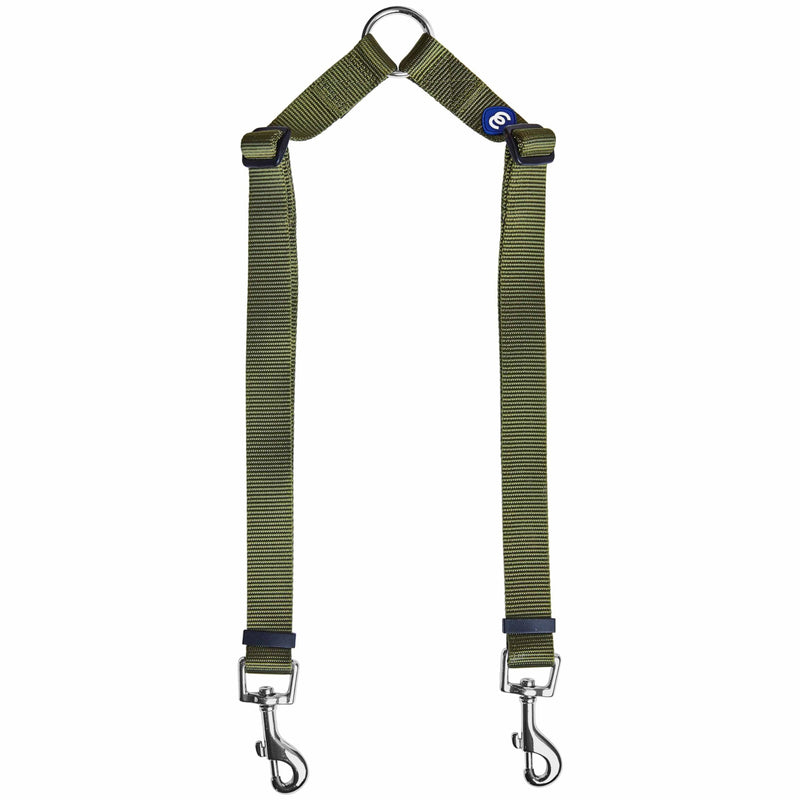 Blueberry Pet Essentials Durable Classic Double Dog Leash Coupler, Military Green, Medium/Large, Dual Walking & Training Leashes for Two Dogs Coupler Double Leash - M/L (20-90lbs) (Pack of 1) - PawsPlanet Australia