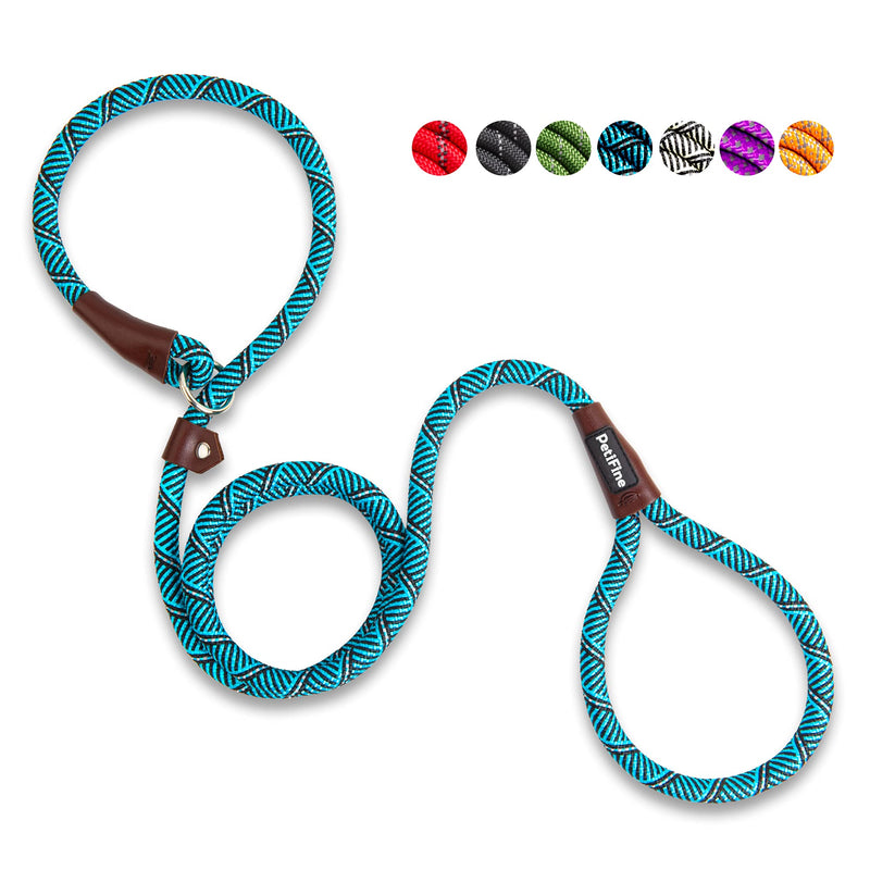 PetiFine Slip Lead Dog Leash,6FT x 1/2" Reflective Durable Dog Training Leash, Heavy Duty Adjustable Nylon Dog Rope Leash Slip Leash for Small Medium Large Dogs (Blue) Blue 1/2" x 6 FT - PawsPlanet Australia