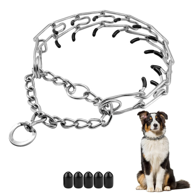 Dog Prong Collar, Adjustable Choke Collar for Dogs, High-Strength Metal Collar with Comfort Rubber Tips, for Small to Large Dogs, Gold B Medium - PawsPlanet Australia
