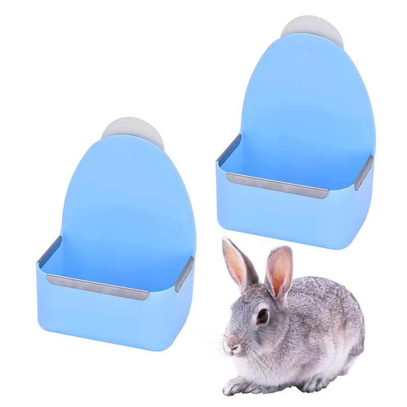kathson Food and Water Bowl Cage Feeder for Rabbits Dish Feeder Removable Hanging Spill Proof Anti Bite for Rabbit, Guinea Pig, Chinchilla, Hamster, Ferret (Blue) Blue - PawsPlanet Australia