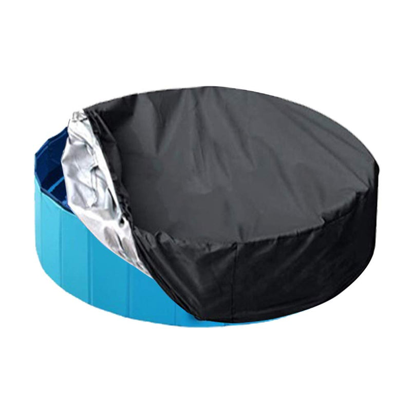 63inch Foldable Dog Pet Bath Pool Cover Large Round Collapsible Dog Pet Pool Bathing Tub Kiddie Pool for Covers Portable, Black 63 inch - PawsPlanet Australia