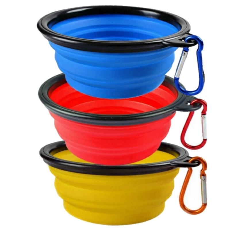 Mr. Peanut's Collapsible Dog Bowls, Set of 3 Colors, Dishwasher Safe BPA Free Food Grade Silicone Portable Pet Bowls, Foldable Travel Bowls for Feed & Water on Journeys, Hiking, Kennels & Camping - PawsPlanet Australia